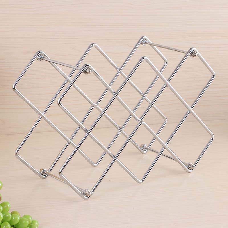 Contemporary Iron Wine Bottle Holder Countertop Bottle Rack for Living Room