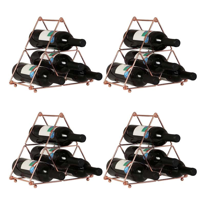 Contemporary Iron Wine Bottle Holder Countertop Bottle Rack for Living Room