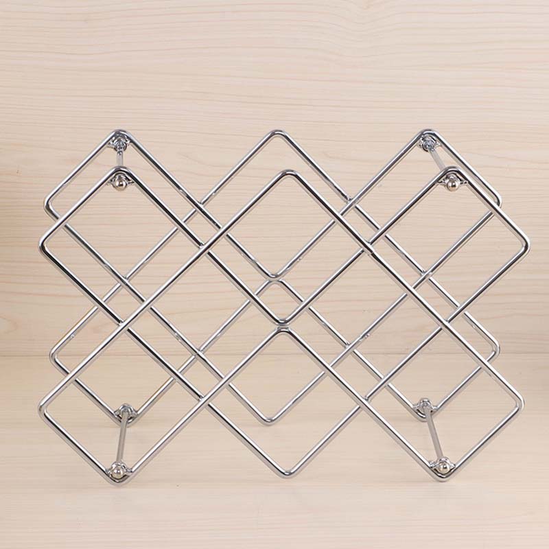 Contemporary Iron Wine Bottle Holder Countertop Bottle Rack for Living Room