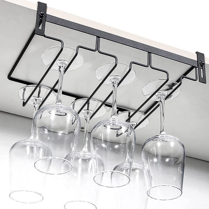 Modern Style Hanging Wine Glass Rack Metal Glass & Stemware Holder for Kitchen