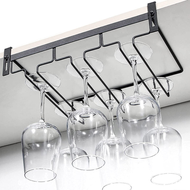 Modern Style Hanging Wine Glass Rack Metal Glass & Stemware Holder for Kitchen