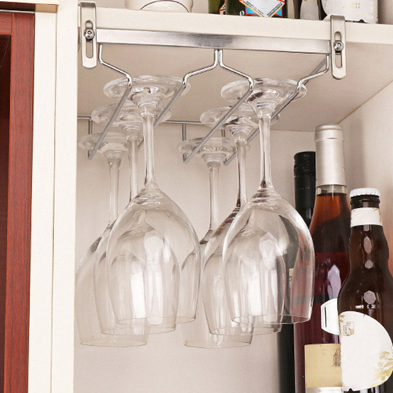 Contemporary Hanging Glass Rack Stainless Steel Glass Rack for Kitchen