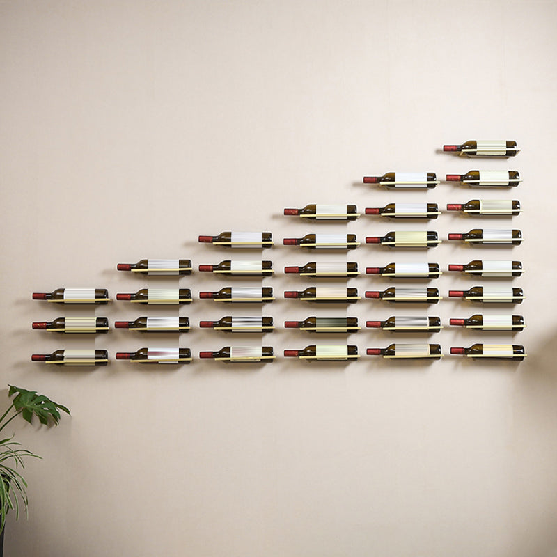 Wall Mounted Metal Contemporary Wine Bottle Holder for Kitchen