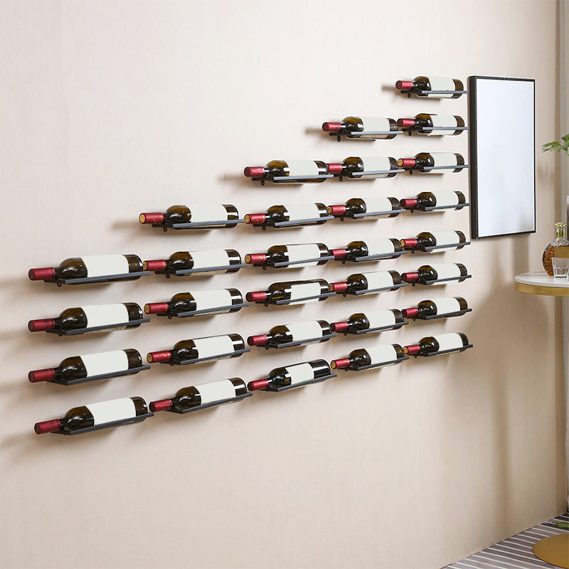 Wall Mounted Metal Contemporary Wine Bottle Holder for Kitchen