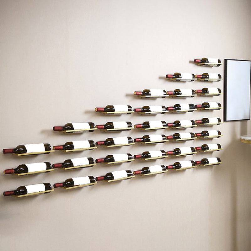 Wall Mounted Metal Contemporary Wine Bottle Holder for Kitchen