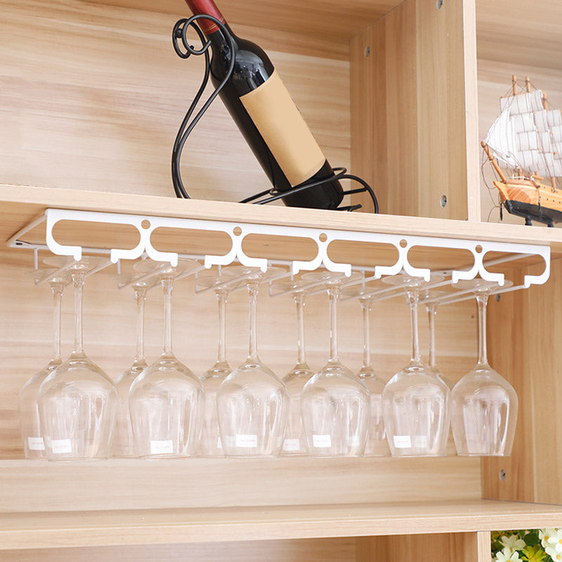 Metal Hanging Glass Rack Industrial Single Rail Glass & Stemware Holder