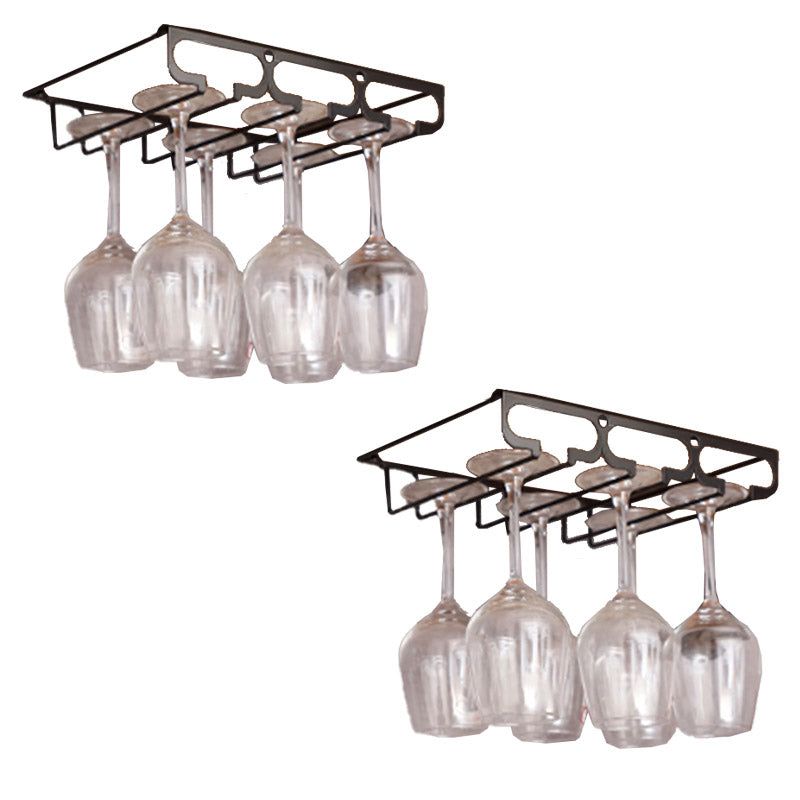 Metal Hanging Glass Rack Industrial Single Rail Glass & Stemware Holder