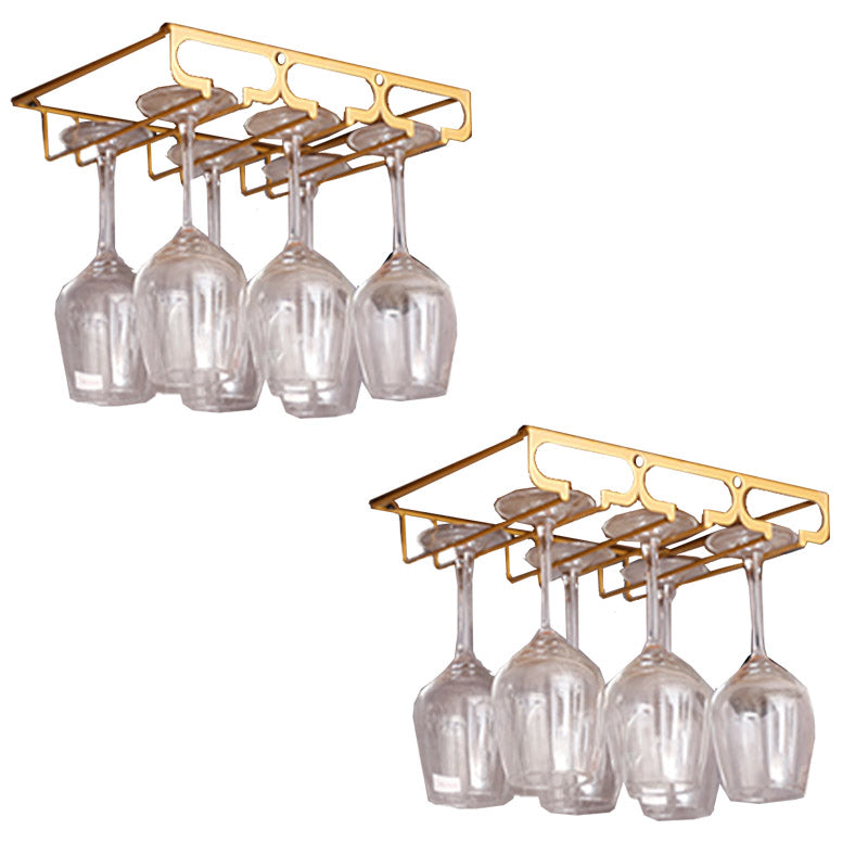 Metal Hanging Glass Rack Industrial Single Rail Glass & Stemware Holder