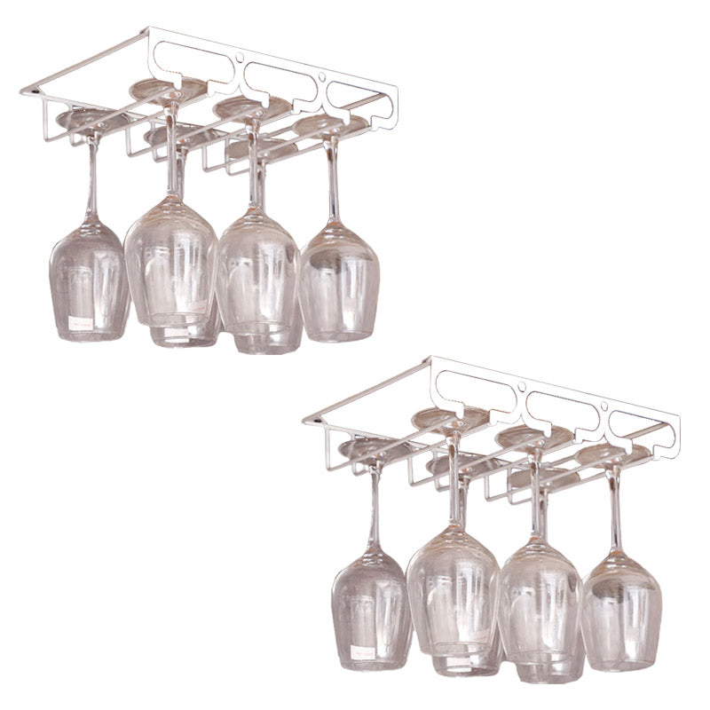 Metal Hanging Glass Rack Industrial Single Rail Glass & Stemware Holder