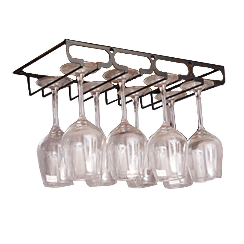 Metal Hanging Glass Rack Industrial Single Rail Glass & Stemware Holder