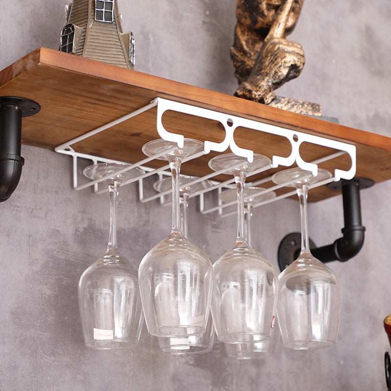 Metal Hanging Glass Rack Industrial Single Rail Glass & Stemware Holder