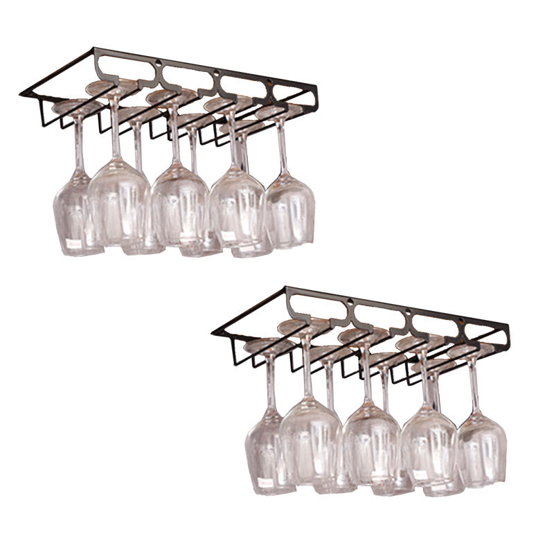 Metal Hanging Glass Rack Industrial Single Rail Glass & Stemware Holder