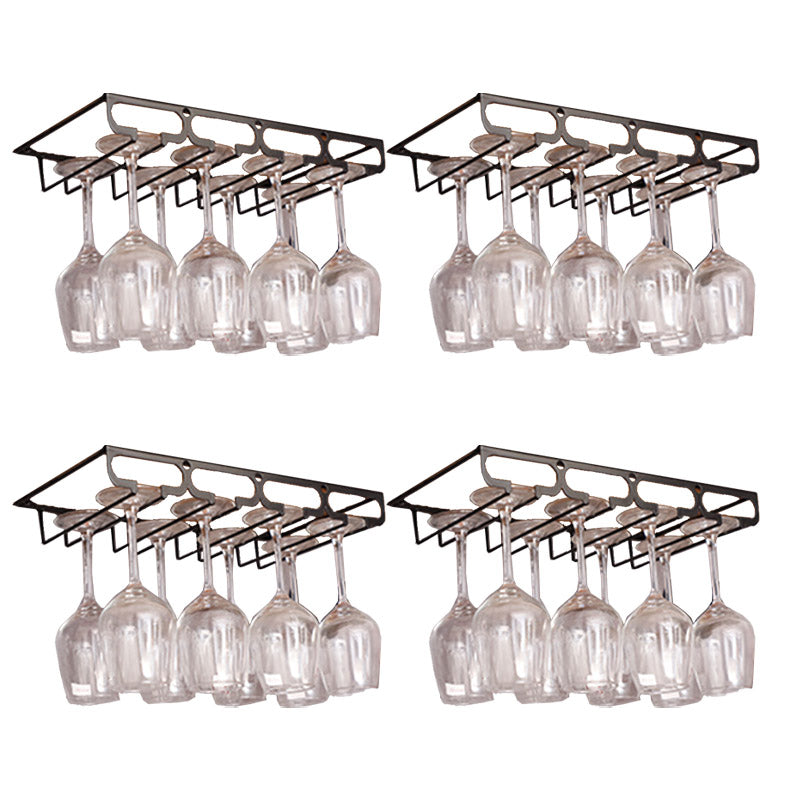 Metal Hanging Glass Rack Industrial Single Rail Glass & Stemware Holder