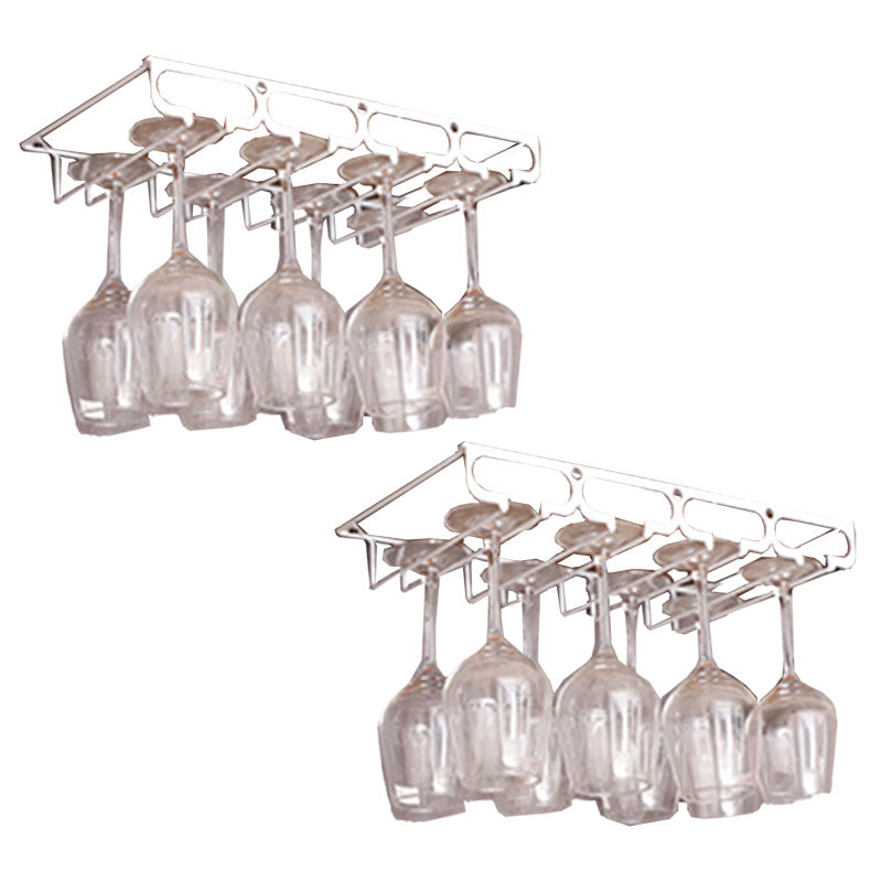 Metal Hanging Glass Rack Industrial Single Rail Glass & Stemware Holder