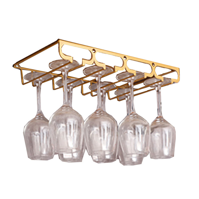 Metal Hanging Glass Rack Industrial Single Rail Glass & Stemware Holder