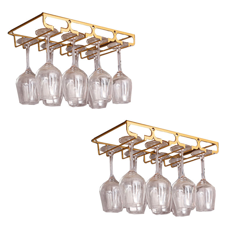 Metal Hanging Glass Rack Industrial Single Rail Glass & Stemware Holder