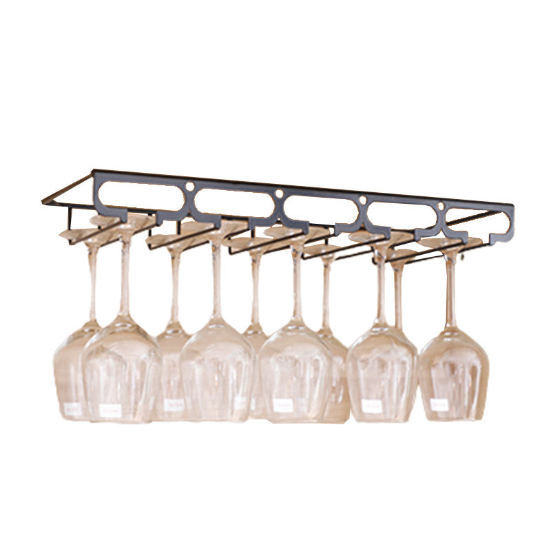 Metal Hanging Glass Rack Industrial Single Rail Glass & Stemware Holder