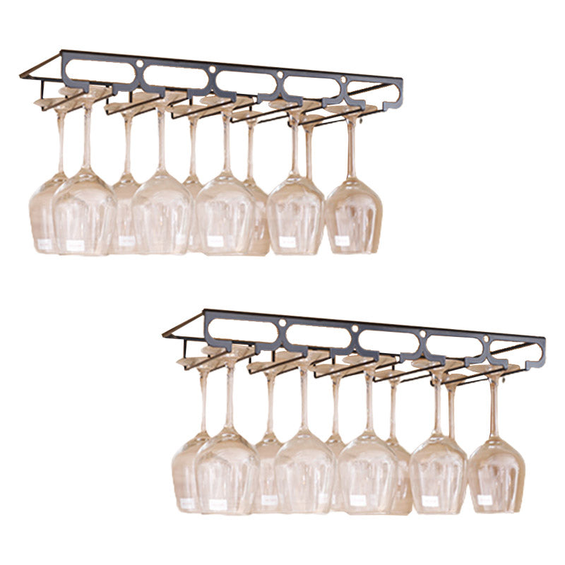 Metal Hanging Glass Rack Industrial Single Rail Glass & Stemware Holder