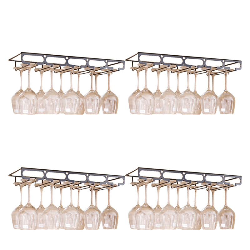 Metal Hanging Glass Rack Industrial Single Rail Glass & Stemware Holder