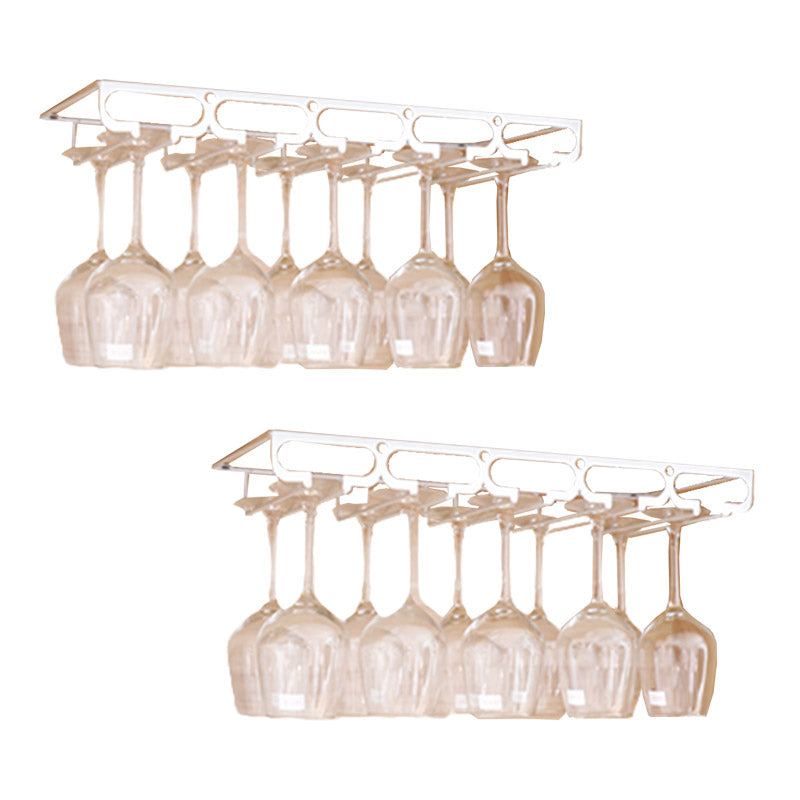 Metal Hanging Glass Rack Industrial Single Rail Glass & Stemware Holder