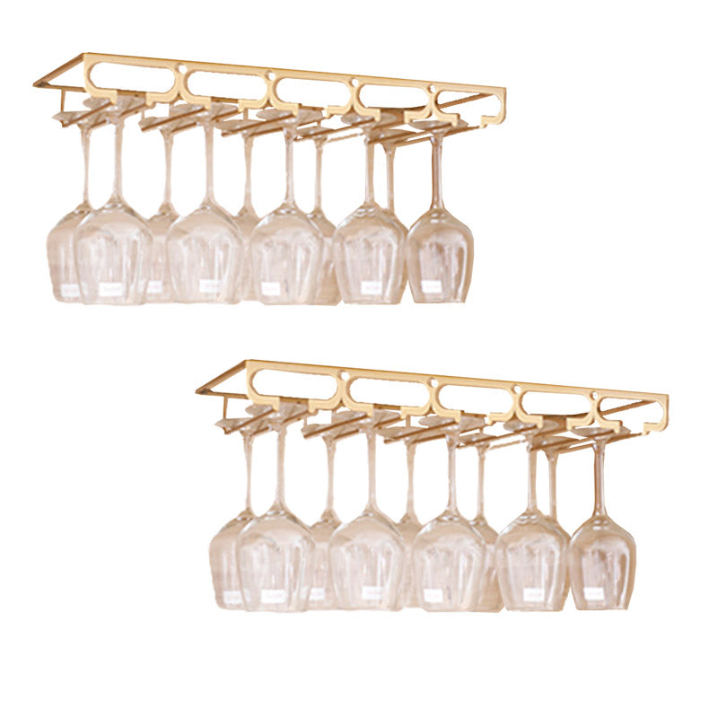 Metal Hanging Glass Rack Industrial Single Rail Glass & Stemware Holder