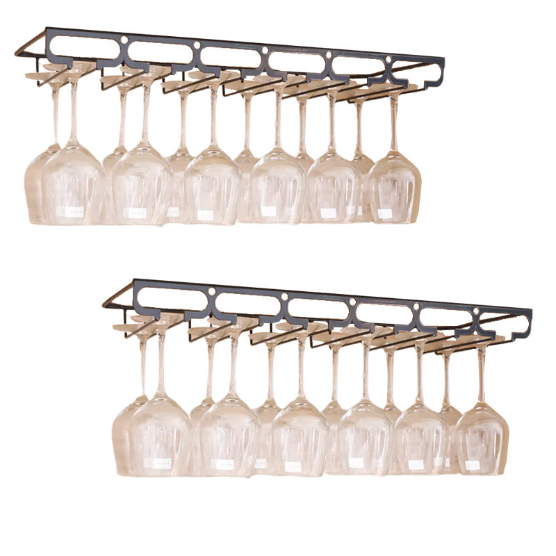 Metal Hanging Glass Rack Industrial Single Rail Glass & Stemware Holder