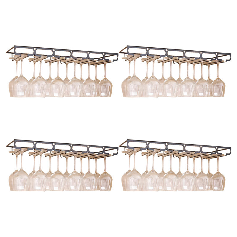 Metal Hanging Glass Rack Industrial Single Rail Glass & Stemware Holder