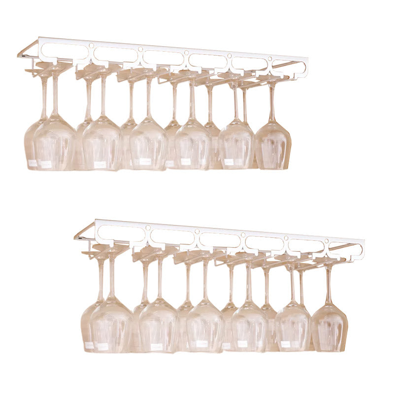 Metal Hanging Glass Rack Industrial Single Rail Glass & Stemware Holder