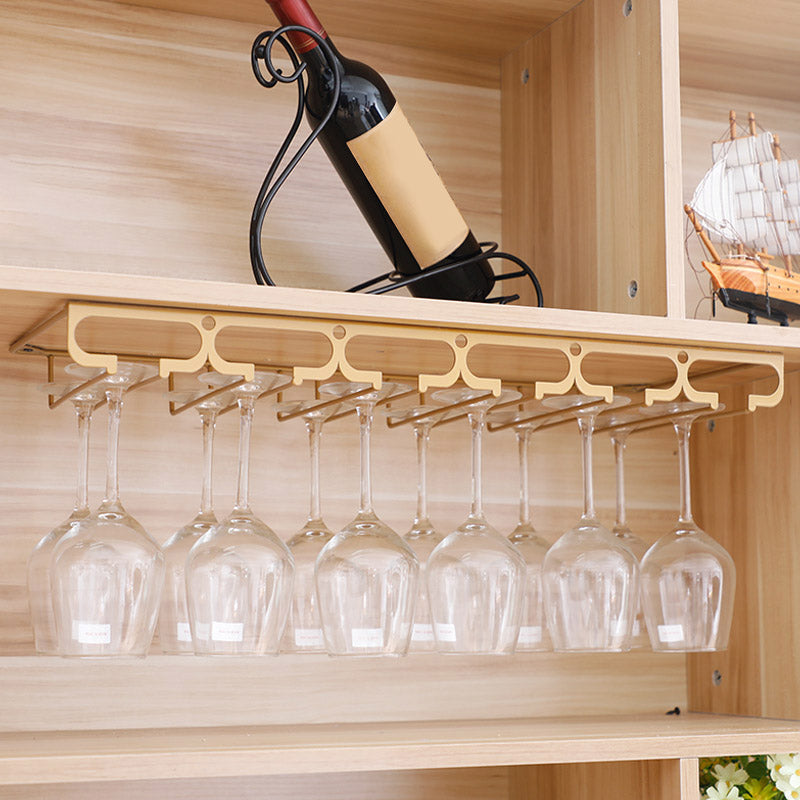 Metal Hanging Glass Rack Industrial Single Rail Glass & Stemware Holder