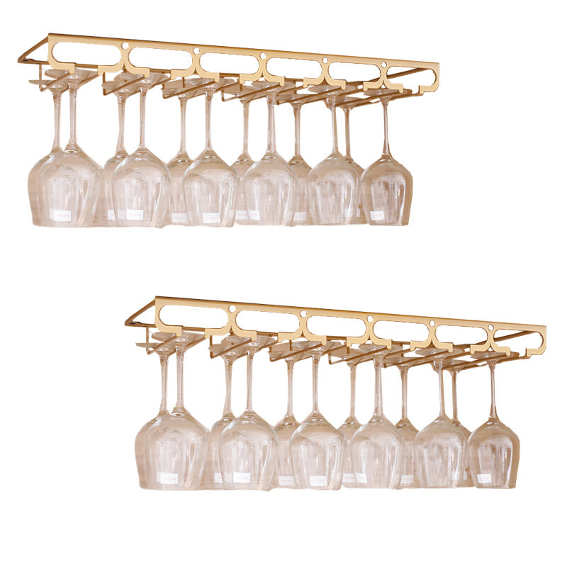 Metal Hanging Glass Rack Industrial Single Rail Glass & Stemware Holder