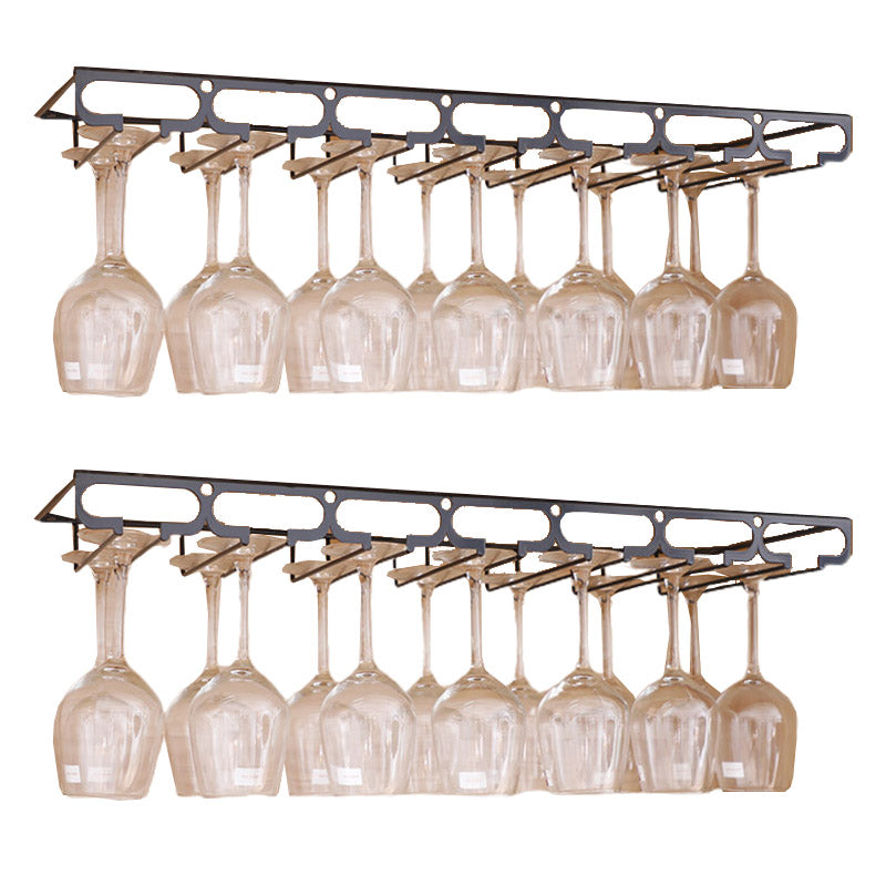 Metal Hanging Glass Rack Industrial Single Rail Glass & Stemware Holder