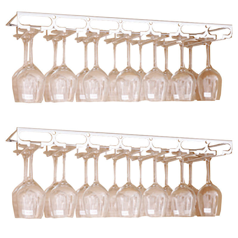 Metal Hanging Glass Rack Industrial Single Rail Glass & Stemware Holder