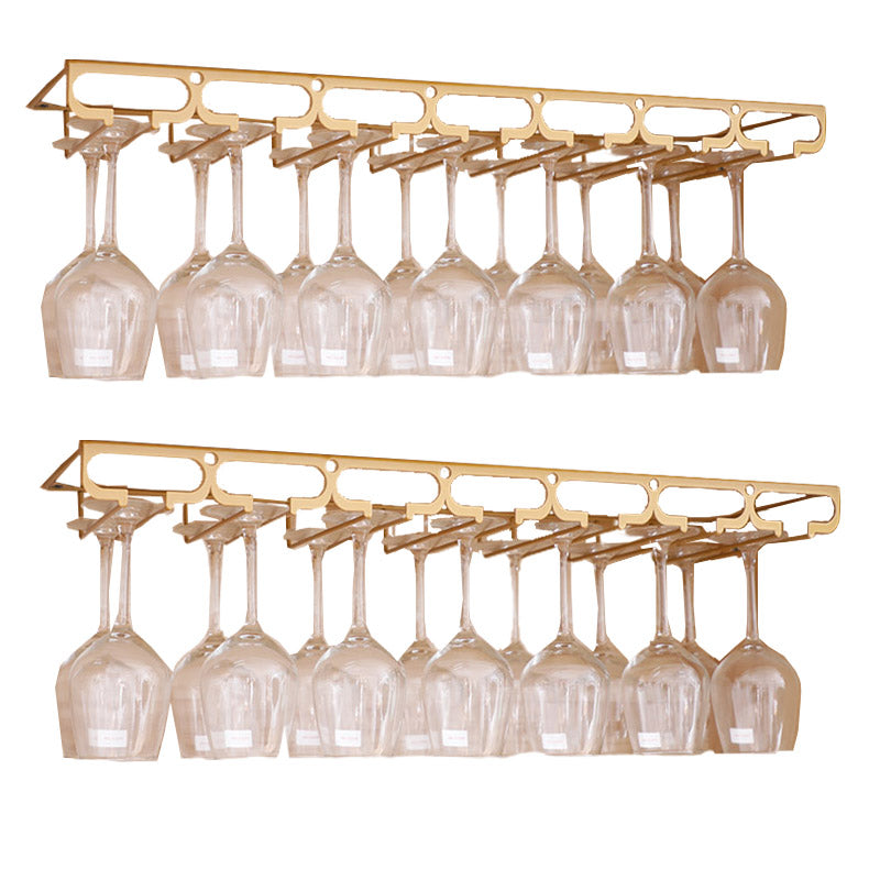 Metal Hanging Glass Rack Industrial Single Rail Glass & Stemware Holder