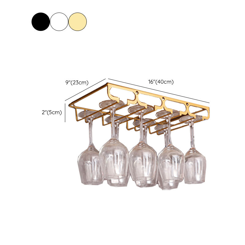 Metal Hanging Glass Rack Industrial Single Rail Glass & Stemware Holder