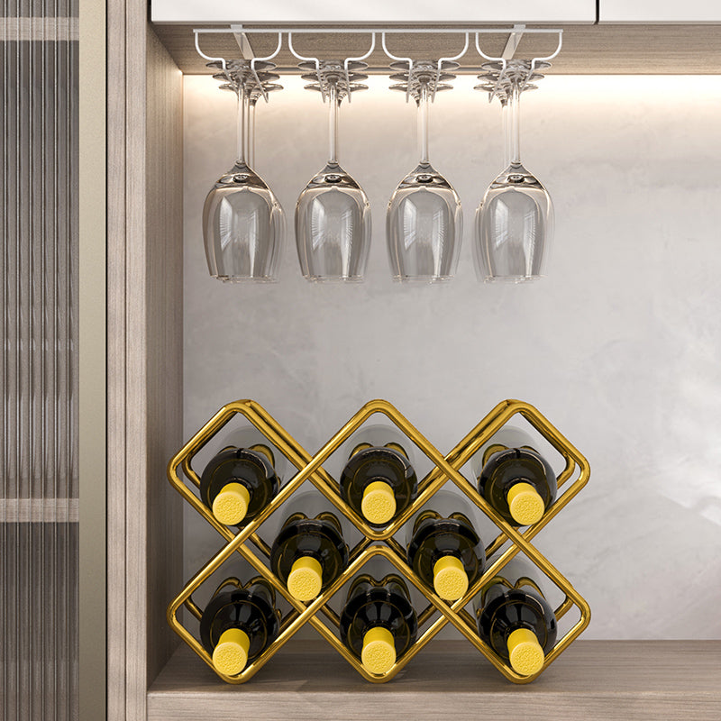 Modern Wine Bottle & Glass Rack Metal Wine Holder for Kitchen