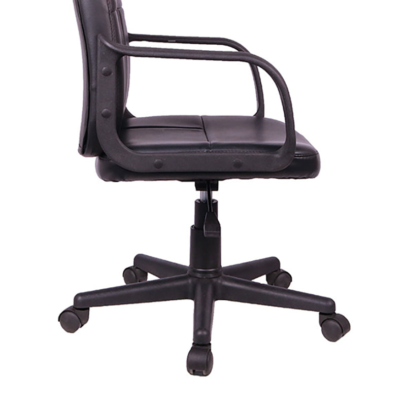 Modern Slide Black Office Chair Adjustable Seat Height Fixed Arms Desk Chair with Wheels