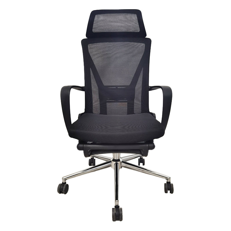 Modern Slide Office Chair Black Adjustable Seat Height Fixed Arms Desk Chair with Wheels