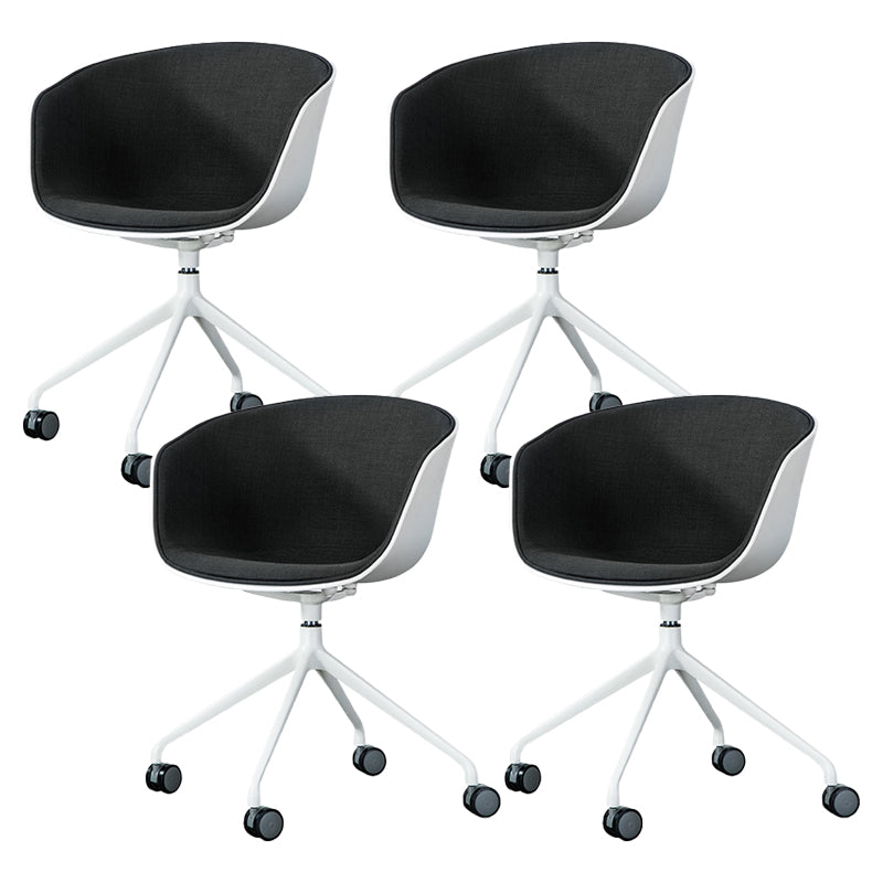 Modern Fabric Conference Chair Metal Chair with Wheels for Office