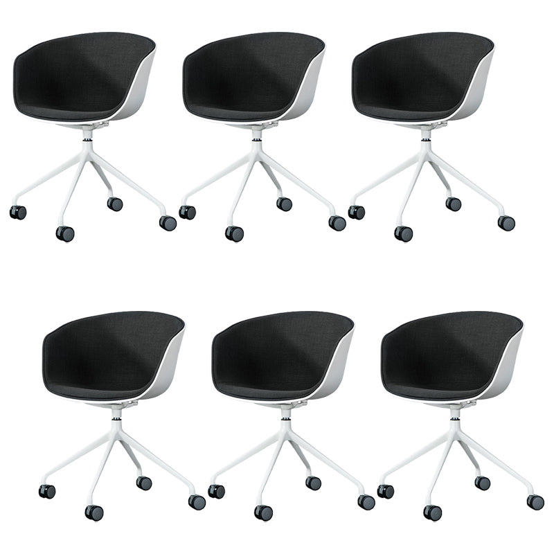 Modern Fabric Conference Chair Metal Chair with Wheels for Office