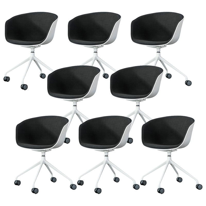 Modern Fabric Conference Chair Metal Chair with Wheels for Office