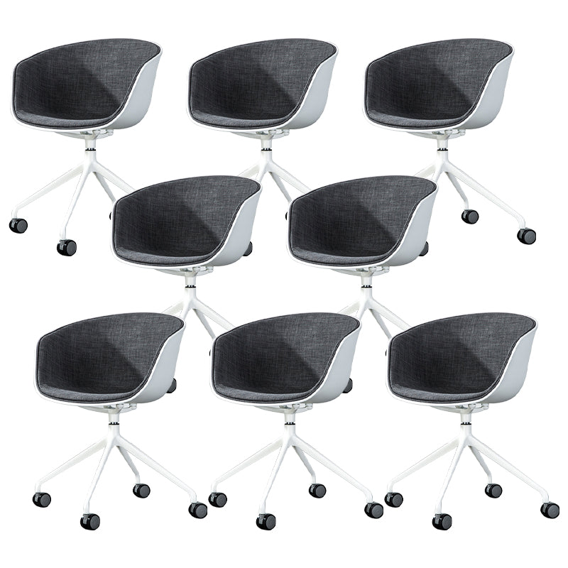 Modern Fabric Conference Chair Metal Chair with Wheels for Office