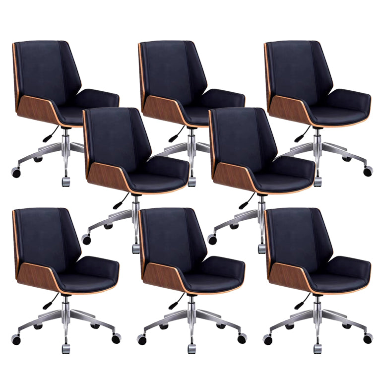 Faux Leather Managers Chair Modern Armless Upholstered Office Chair