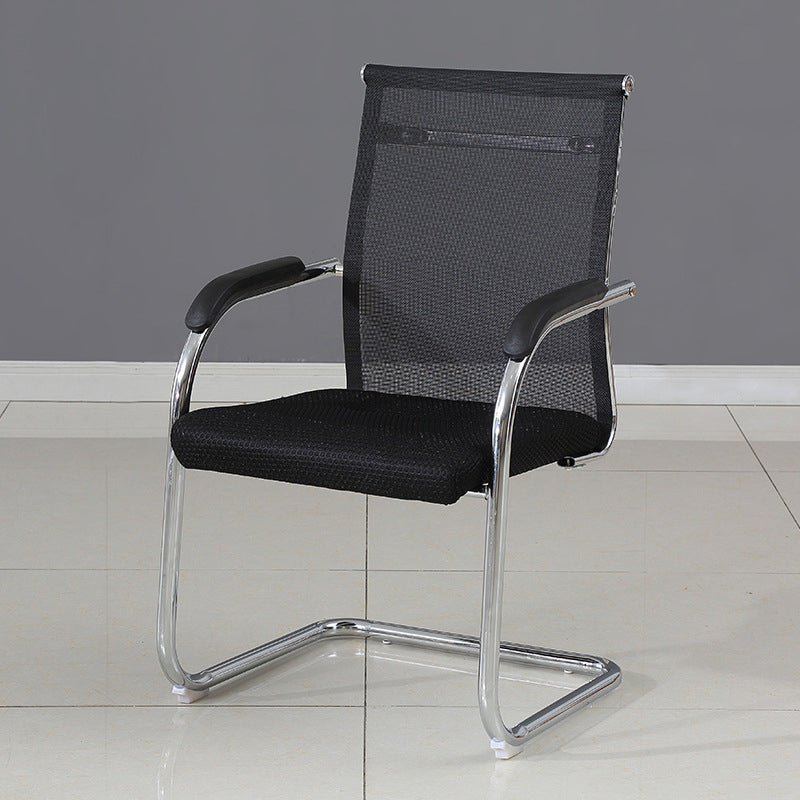 Modern Office Chair Fixed Arms No Wheels Upholstered No Distressing Desk Chair