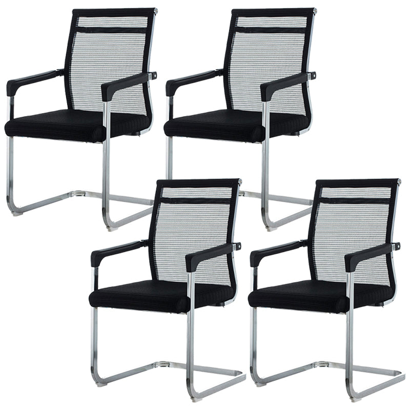 Modern Office Chair Fixed Arms No Wheels Upholstered No Distressing Desk Chair