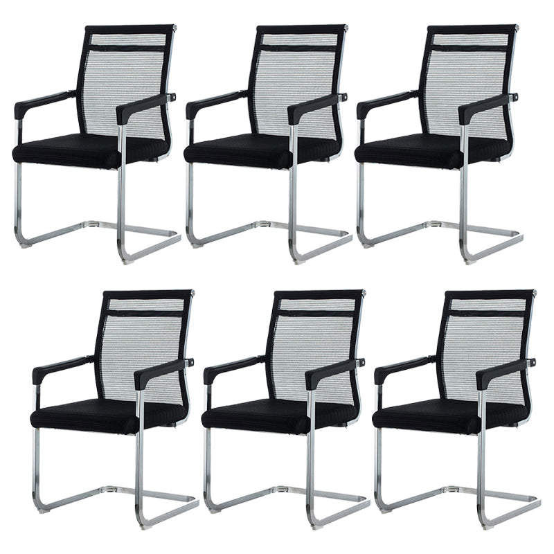 Modern Office Chair Fixed Arms No Wheels Upholstered No Distressing Desk Chair