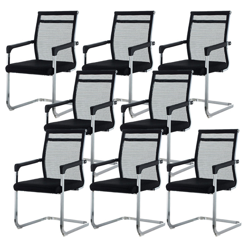 Modern Office Chair Fixed Arms No Wheels Upholstered No Distressing Desk Chair