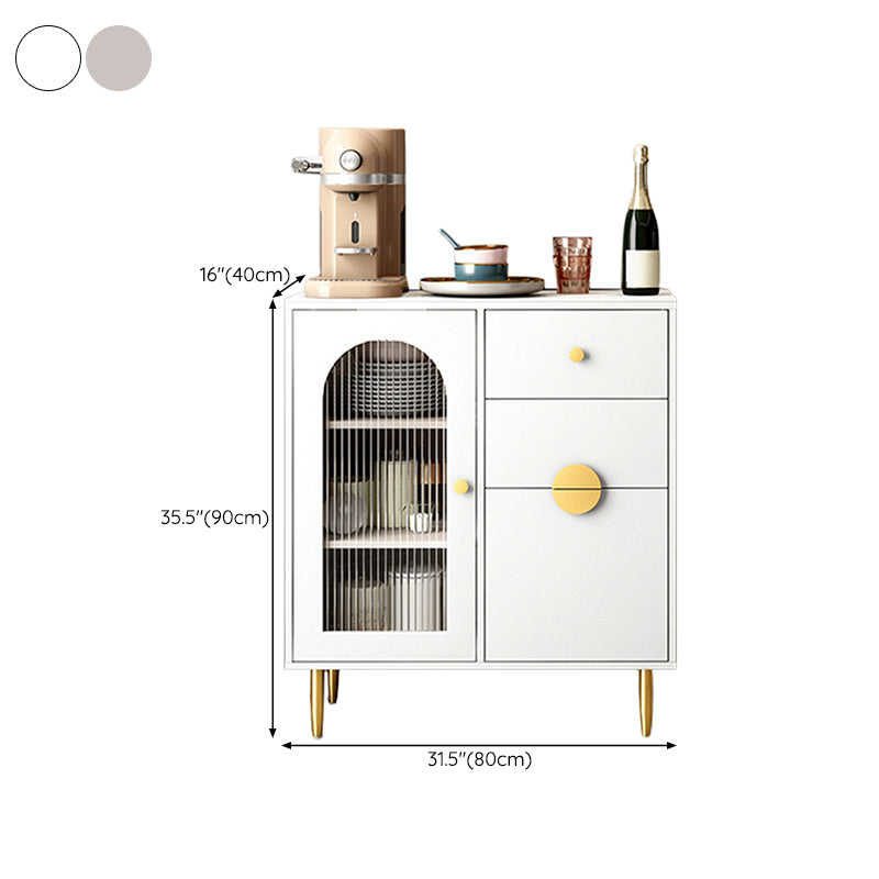 Contemporary Buffet Sideboard Stone Buffet Stand with Cabinet and Drawers