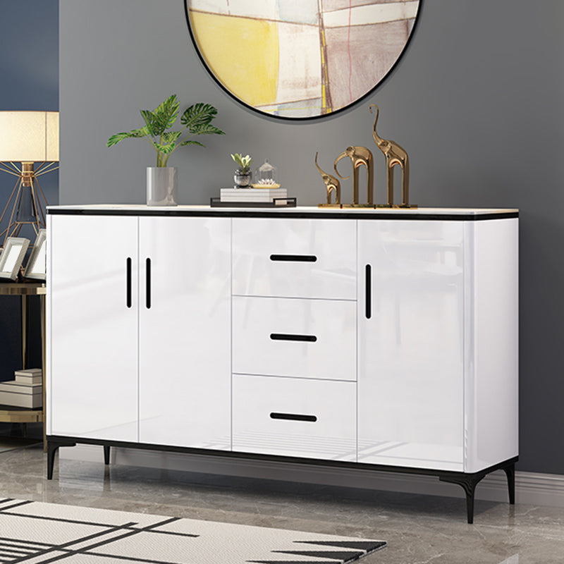 Contemporary Buffet Sideboard Wood Buffet Stand with Cabinet and Drawers