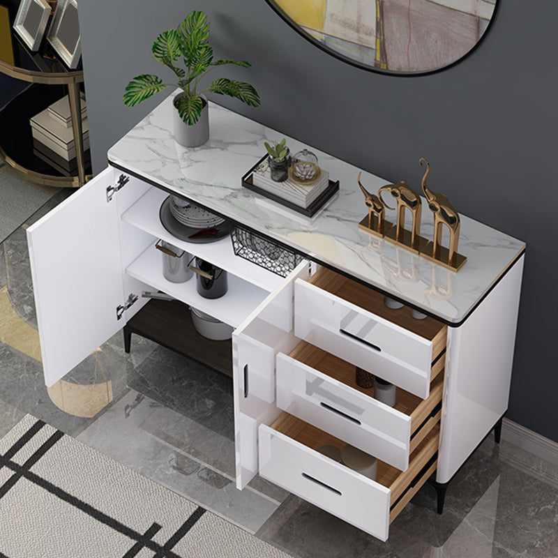 Contemporary Buffet Sideboard Wood Buffet Stand with Cabinet and Drawers