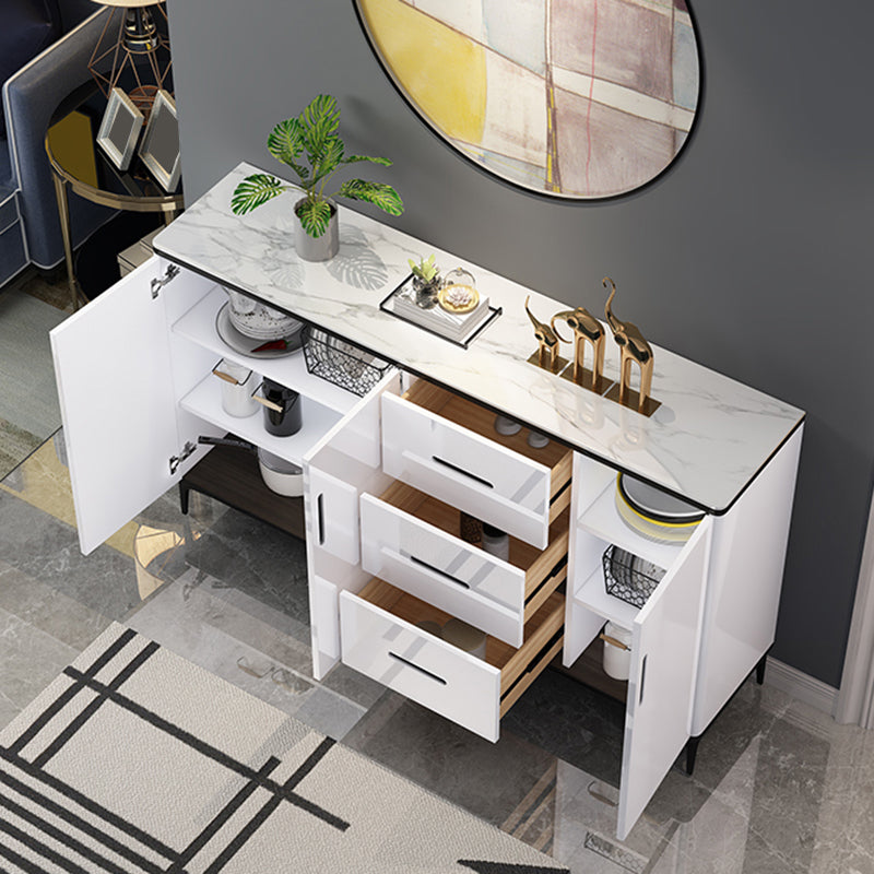 Contemporary Buffet Sideboard Wood Buffet Stand with Cabinet and Drawers